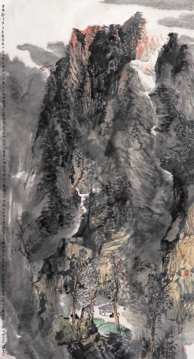 刘罡 2004年作 山水 镜心